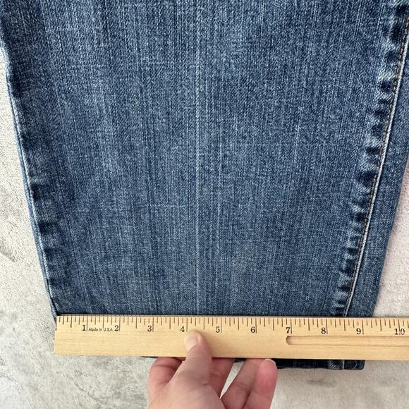 7 For All Mankind Jeans Womens 30 Flare Stretch Denim Distressed Made in USA - Picture 15 of 16